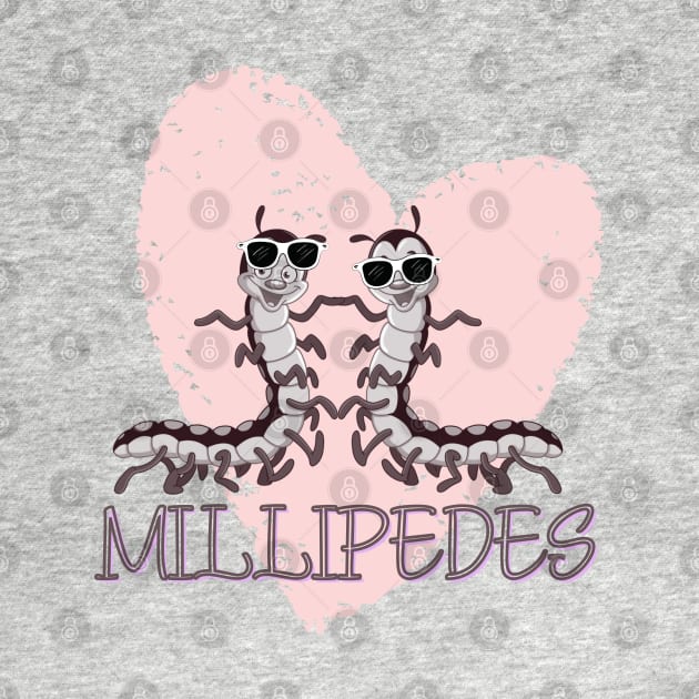 I LOVE MILLIPEDES PINK HEART by DAZu